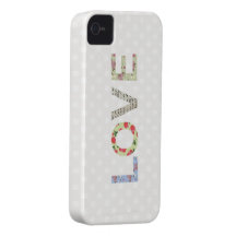 Polkaen för kärlekordkonst pricker fodral för ipho Case-Mate iPhone 4 cases