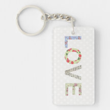Polkaen för kärlekordkonst pricker keychain