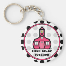 Polkaen pricker den femte klasslärare Keychain Nyckelringar