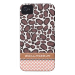 Polkaen pricker Fodral-Kompisen för LeopardtryckiP iPhone 4 Fodral
