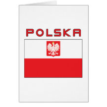 Polsk falkflagga med Polska Hälsningskort
