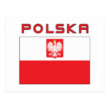Polsk falkflagga med Polska Vykort
