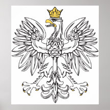 Polsk örn med den guld- kronan print
