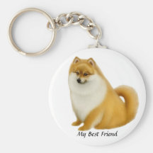 Pomeranian valp Keychain Nyckelring