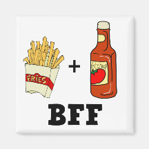 Pommes frites & Ketchup BFF Kylskåps Magneter