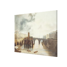 Pont Notre Dame, från "beskådar på Seinen", engrav Kanvasdukar Med Gallerikvalitet