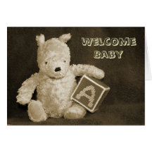 Pooh välkomnandebaby kort