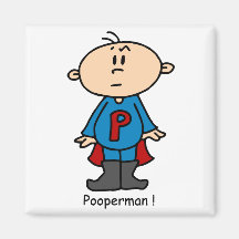 Pooperman baby kylskåpsnagnet