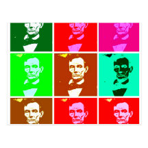 Popkonst .esque Abraham Lincoln Vykort