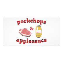porkchops & applesauce hälsningskort med foto