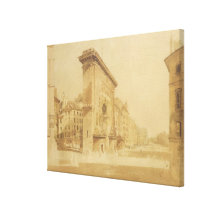 Porte St Denis, Paris (w/c) Sträckt Canvastryck