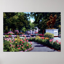Portland Oregon söder parkerar kvarter som staden  Print