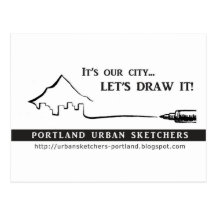 Portland Urban personer som skisserar Vykort