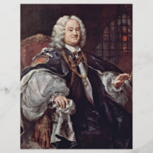 Porträtt av biskopen Benjamin Hoadly vid Hogarth Personliga Flygblad