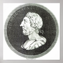 Porträtt av Charlemagne Affisch