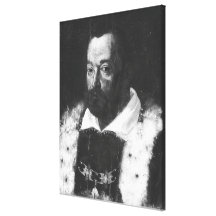 Porträtt av Christopher Columbus Sträckta Canvas Tryck
