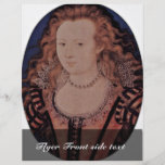 Porträtt av drottningen Elizabeth av den Bohemia o Flygblad Designs