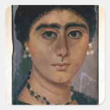Porträtt av en kvinna, från Fayum, 1st-4th århundr Fyrkantiga Klistermärken