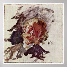 Porträtt av en man av Wilhelm Maria Hubertus Leibl Print