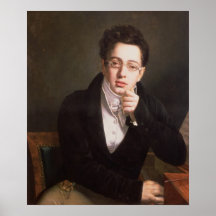 Porträtt av Franz Schubert, österrikisk kompositör Affischer