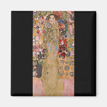 Porträtt av Maria Munk av Gustav Klimt Magnet För Kylskåp