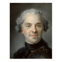 Porträtt av Maurice, Comte de Saxe 1747 Vykort