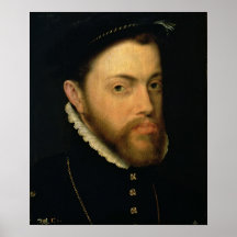 Porträtt av Philip II av Spanien Print