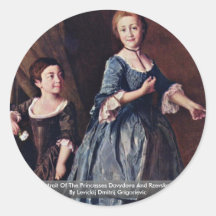 Porträtt av princessesna Davydova och Rzevskaja Klistermärken