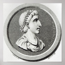 Porträtt av Theodosius Affisch
