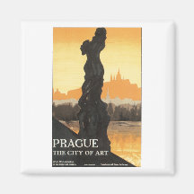 Prague staden av konst kylskåpmagneter