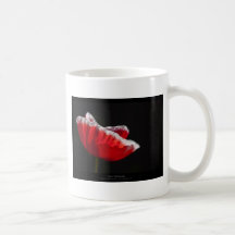 Precis en blomma - röd vallmoblomma 014 kaffe mugg