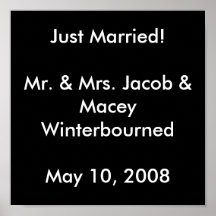 Precis gift! Herr & Fru Jacob & Macey Winterbou… Affisch