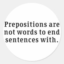 Prepositions Runda Klistermärken