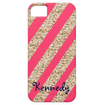 Preppy randar i guld- glitter iPhone 5 hud