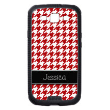 Preppy röd svart Houndstooth personlig