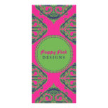 Preppy rosa damast anpassade rackkort