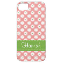 Preppy rosa- och gröntdaisy iPhone 5 Case-Mate cases