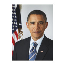 President Barack Obama i 2009 Sträckt Canvastryck