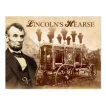 PresidentAbraham Lincoln Häst-drog Hearse Vykort