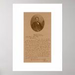 PresidentLincoln brev till Fru Bixby Affisch