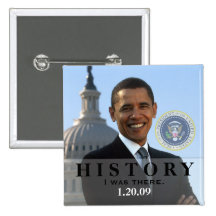 PresidentObama historia 1/20/09 - jag var där! Knappar