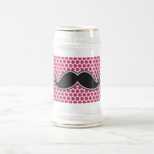 Pricker den fuchsia polkaen för den svart handleba kaffe muggar