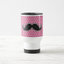 Pricker den fuchsia polkaen för den svart handleba kaffe muggar
