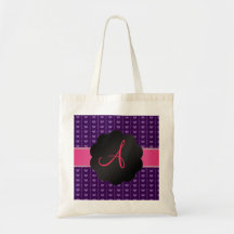 Pricker purpurfärgade hjärtor för Monogram och Tote Bags