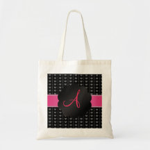 Pricker svart hjärtor för Monogram och Tote Bag