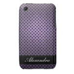 Prickiga Retro lilor för Polka iPhone 3 Case-Mate Cases