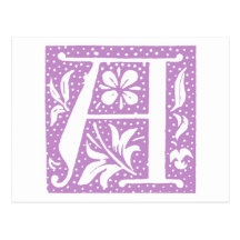 Prickigt lavendelbrev en Monogram Vykort