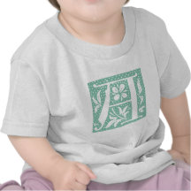Prickigt Seafoam gröntbrev en Monogram Tee Shirt