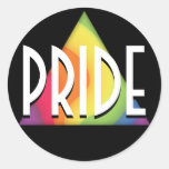 Pridetriangelregnbågen virvlar runt runda klistermärken
