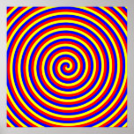 Primära färger. Ljus och färgrik spiral Affischer